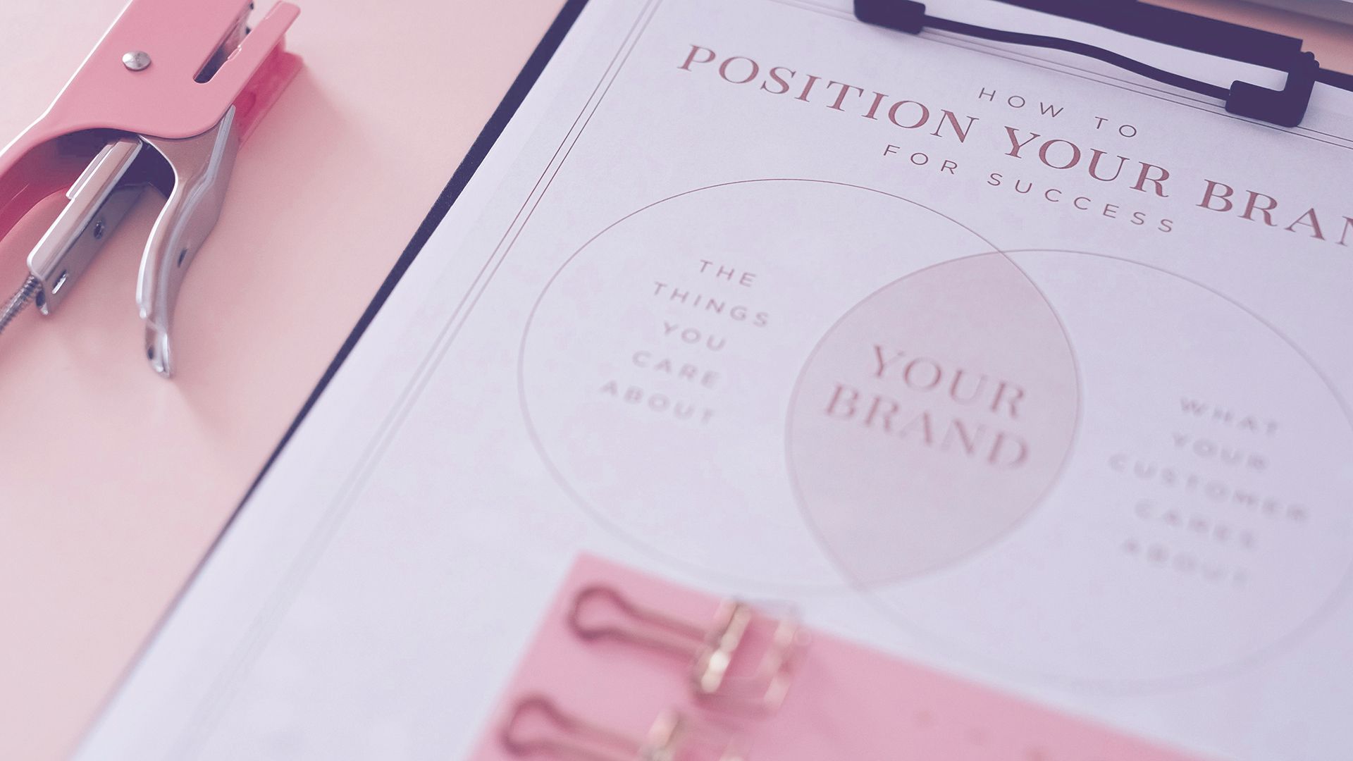 Pastel coloured Position Your Brand document.